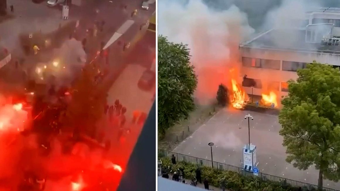 Dramatiska scenerna utanför asylboendet